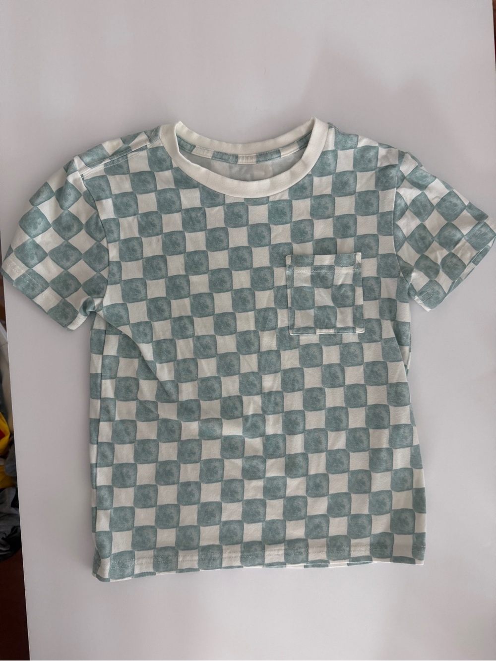 Little Sleepies Checkered Pocket Tee Size 6